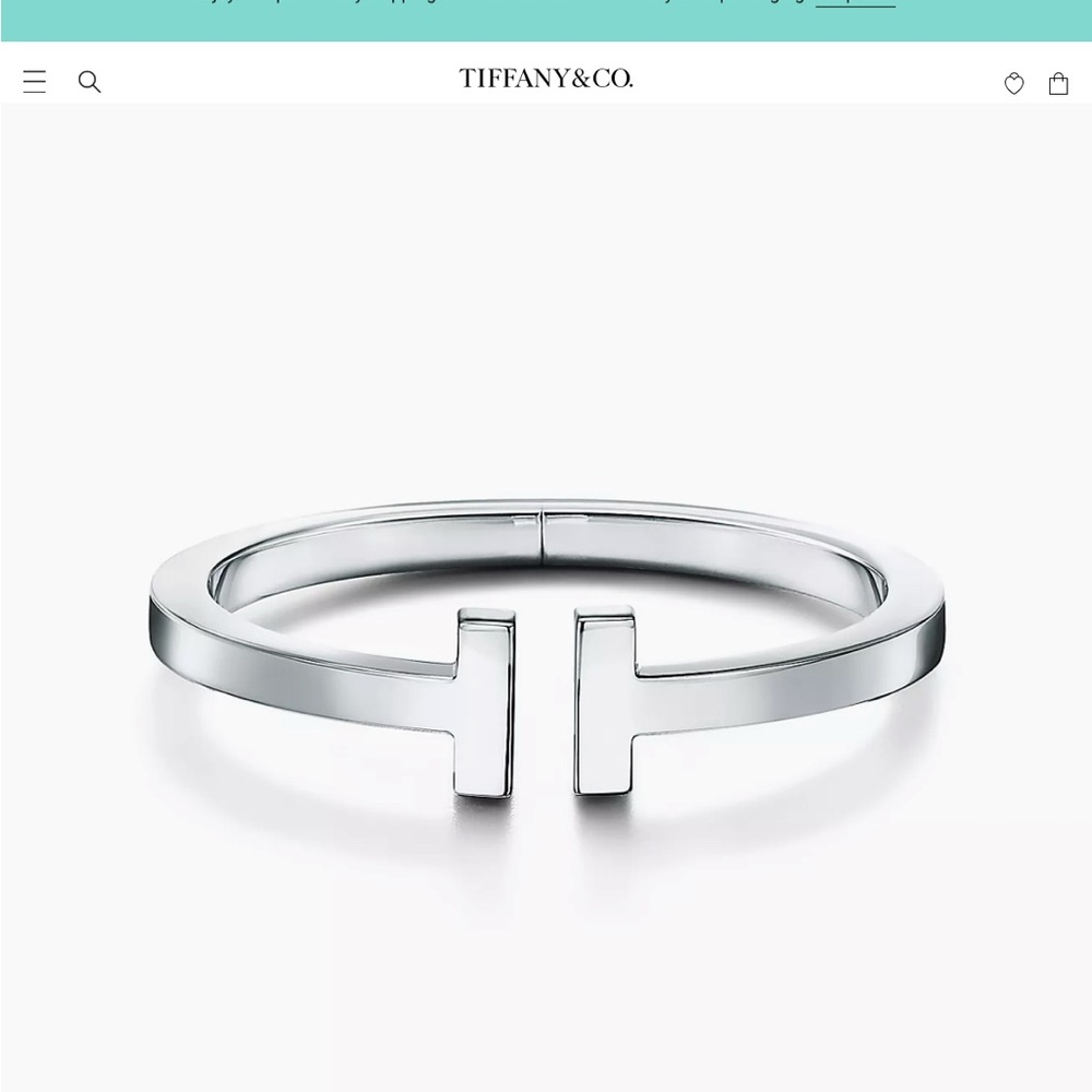 Tiffany & Co.  T sterling silver hinged bracelet